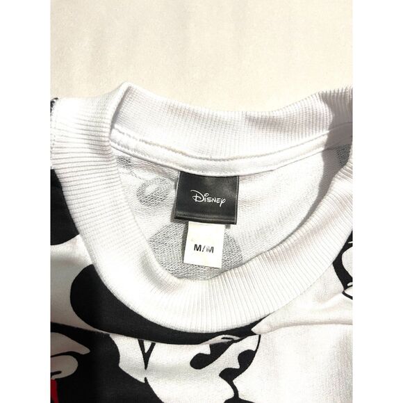 Disney Mickey Mouse sweatshirt all over print athleisure black white women M - Picture 4 of 7